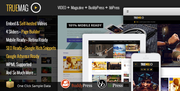 【WordPress Theme 主題布景 】 True Mag – ThemeForest WordPress Theme for Video and Magazine 模版